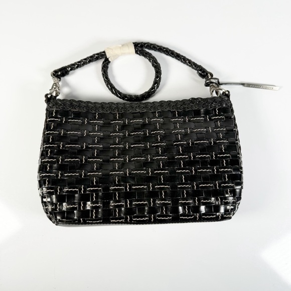 Elliot Lucca Black Woven Shoulder Handbag - Picture 1 of 7